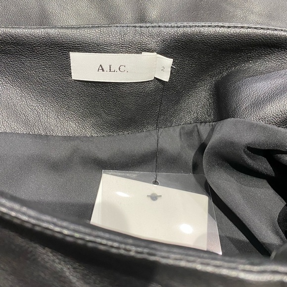 A.L.C. Jupiter Leather Mini Skirt Black 0 2 NWT - Picture 6 of 7